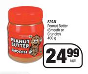 Spar Peanut Butter Smooth Or Crunchy-400g Each
