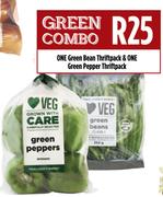 One Green Bean Thriftpack & One Green Pepper Thriftpack Combo