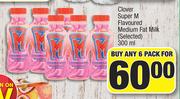 Clover Super M Flavoured Medium Fat Milk (Selected)-For Any 6 x 300ml