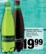 Appletiser, Peartiser, Grapetiser (Red & White) Apple & Peach Or Apple & Strawberry-1.25Ltr Each