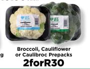 Broccoli, Cauliflower Or Caulibroc Prepacks-For 2