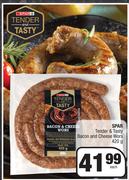 Spar Tender & Tasty Bacon & Cheese Wors-420g Per kg