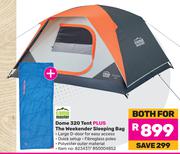 Campmaster Dome 320 Tent Plus The Weekender Sleeping Bag-Both For