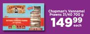 Chapman's Vannamei Prawns 31/40-700g Each