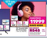 Samsung 70" (177cm) Crystal UHD 4K TV CU7000