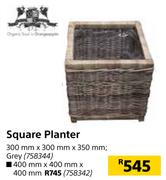 Square Planter 300mm x 300mm x 350mm In Grey