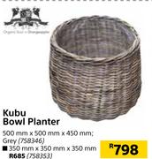 Kubu Bowl Planter 500 x 500 x 450mm In Grey