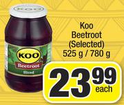 Koo Beetroot-525g/ 780g Each 