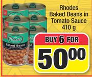 Rhodes Baked Beans In Tomato Sauce-For Any 6 x 410g