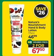 Nature's Nourishment Hand & Body Lotion-For 2 x 175ml
