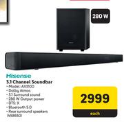 Hisense 3.1 Channel Soundbar AX3100