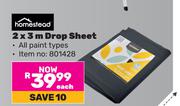 Homestead 2 x 3m Drop Sheet-Each