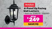 Eurolux 6-Panel Up Facing Wall Lantern