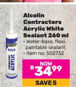 Alcolin Contractors Acrylic White Sealant-260ml