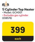Alva Cylinder Top Heater GCH001-Each