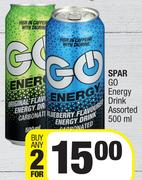 Spar Go Energy Drink Assorted-For Any 2 x 500ml