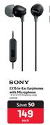 Sony EX15 In-Ear Earphones With Microphone 426058-Each