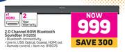 Hisense 2.0 Channel 60W Bluetooth Soundbar HS205