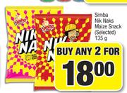 Simba Nik Naks Maize Snacks(Selected)-For Any 2 x 135g