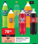 Sparletts Or Twist Soft Drink Bottle (All Variants)-6 x 2Ltr