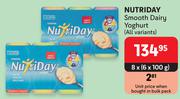 Nutriday Smooth Dairy Yoghurt (All Variants)-8 x (6x100g)