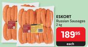 Eskort Russian Sausages-2Kg Each