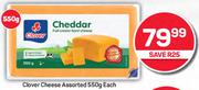 Clover Cheese Assorted-550g Each