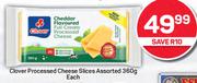 Clover Processed Cheese Slices Assorted-360g Each