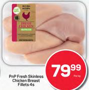 PnP Fresh Skinless Chicken Breast Fillets 4's Pack-Per Kg
