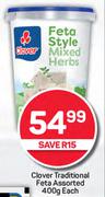 Clover Traditional Feta Assorted-400g Each