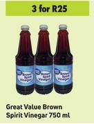 Great Value Brown Spirit Vinegar-For 3 x 750ml