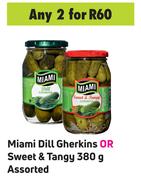 Miami Dill Gherkins Or Sweet & Tangy Assorted-For 2 x 380g