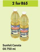 Sunfoil Canola Oil-For 2 x 750ml