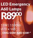 LED Emergency A60 Lamps EMG-DIM-A60-11W