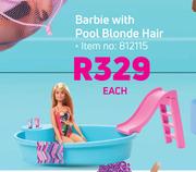 Barbie With Pool Blonde Hair-Each