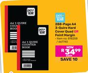 Pen + Gear 288 Page A4 3 Quire Hard Cover Quad Or Feint Margin (818258/667740)-Each