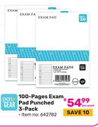 Pen + Gear 100 Page Exam Pad Punched 3 Pack (642782)-Per Pack