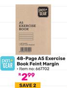 Pen + Gear 48 Page A5 Exercise Book Feint Margin (667702)