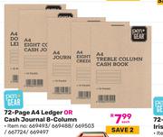 Pen + Gear 72 Page A4 Ledger Or Cash Journal 8 Column (669493/669488/669503/667724/669497)-Each