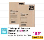Pen + Gear 72 Page A5 Exercise Book Feint Or Orish Margin (667707/712/714)-Each