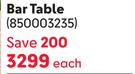 Ecobase Bar Table-Each