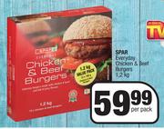 Spar Everyday Chicken & Beef Burgers-1.2kg Per Pack