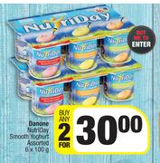 Danone Nutriday Smooth Yoghurt Assorted-For Any 2 x 6 x 100g