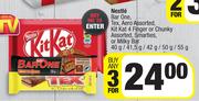 Nestle Bar One, Tex,Aero, Kit Kat 4 Finger,Chunky Smarties,Milky Bar-For Any 2x40g/41.5g/42g/50g/55g