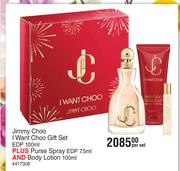 Jimmy Choo I Want Choo Gift Set EDP 100ml Plus Purse Spray EDP 7.5ml & Body Lotion 100ml-Per Set
