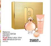 Rabanne Olympea Gift Set EDP 80ml Plus Body Lotion 100ml & Miniature EDP 6ml-Per Set