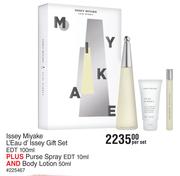 Issey Miyake L'Eau d'Issey Gift Set EDT 100ml Plus Purse Spray EDT 10ml & Body Lotion 50ml-Per Set