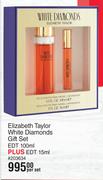 Elizabeth Taylor White Diamonds Gift Set EDT 100ml Plus EDT 15ml-Per Set
