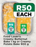 Food Lover's Creamy Butternut Bake 1Kg Or Creamy Potato Bake 900g-Each