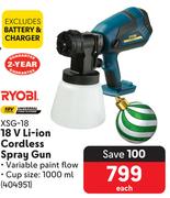 Ryobi 18V Li-Ion Cordless Spray Gun XSG-18-Each